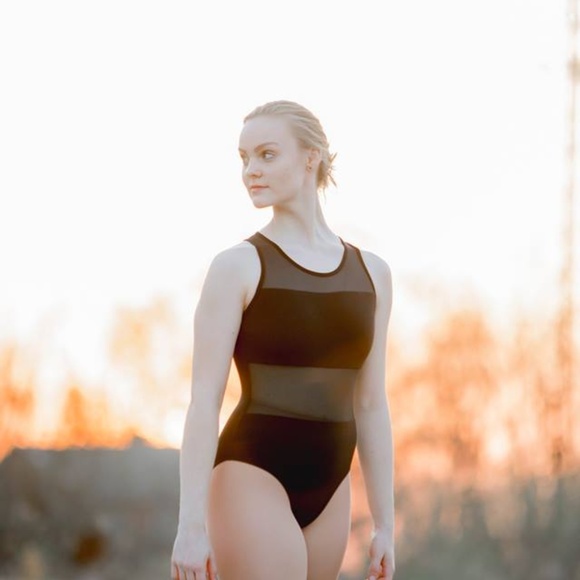 HDW Dancewear Mesh Detail Tank Leotard - Picture 1 of 2